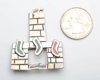 Vintage Anne Harvey Mexican Sterling Silver TB-83 Chimney Brooch Pin