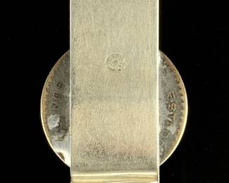 Vintage Mexican Silver Henco Coin Money Clip, Spanish Colonial Style