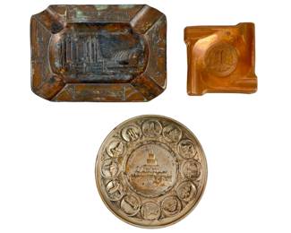Lot 3 Vintage 1933-34 Chicago World's Fair Ashtrays Souvenirs Century Progress