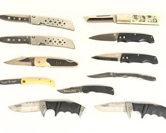 11 Vintage Folding Knives Lot: Valor Seki, Fury, Meyerco Blackie Collins