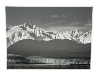 Ansel Adams Winter Sunrise Black & White Landscape Photo Print