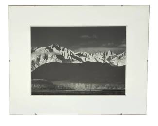 Ansel Adams Winter Sunrise Black & White Landscape Photo Print