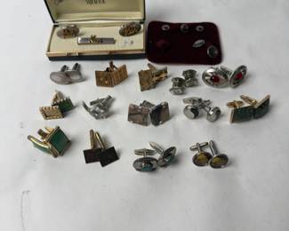 Vintage Costume Cufflinks Lot (15 Pairs) Men's Fashion Jewelry Collection