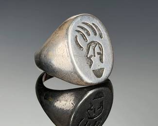 Sterling Silver Bear Claw Ring Vintage Signed LS Men's Estate Jewelry