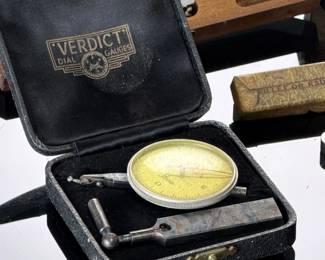 Vintage Machinist Tool Lot: Starrett, Verdict, Indi-Cal, General Gages, Square