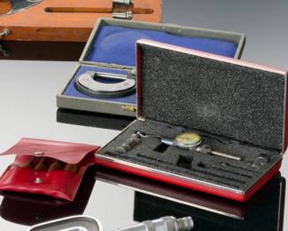 Starrett, Mauser, Tesa Machinist Tools Lot Vintage Micrometers Gages