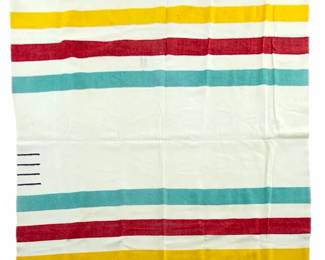 Vintage Hudson's Bay Company 4-Point Wool Blanket, Iconic Multi-Stripe