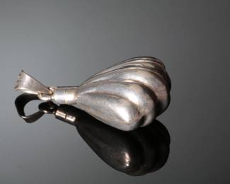 Vintage Taxco Mexican Sterling Silver Fluted Perfume Bottle Pendant