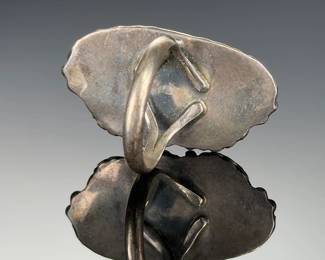 Native American Sterling Silver Rose Quartz Ring, Size 6 Estate Jewelry