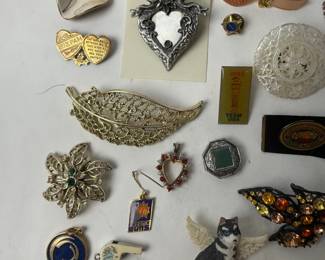 Vintage Costume Jewelry Lot | 50+ Pins, Pendants, Brooches | Mixed Styles
