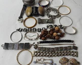Sterling Silver & Costume Bracelet Lot (20) - Vintage & Modern Styles