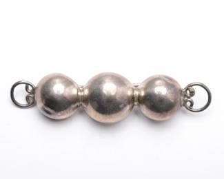 Vintage Mexican Taxco Sterling Silver Puffy Brooch Pin - Signed PA, 902