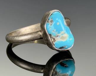 Vintage Southwest Turquoise Ring Size 7 Unmarked Estate Jewelry
