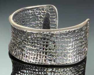 Sterling Silver Mesh Cuff Bracelet Silpada 925 Modernist Wide