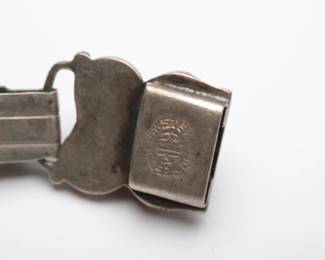 Vintage Mexican Sterling Silver Rancho Alegre RJA Obsidian Link Bracelet 925