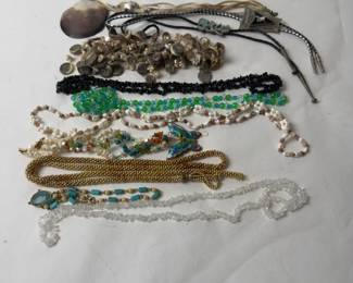 Lot of 10 Vintage & Modern Costume Jewelry Necklaces Collection