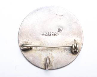 Vintage Mexican Sterling Silver Quetzalcoatl Ball Game Pendant/Brooch Pin 925