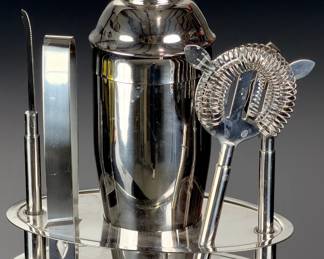Stainless Steel Cocktail Bar Set, Pier One Imports Barware Shaker & Tools