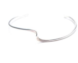 Vintage Wedow Sterling Silver Modernist Wave Cuff Bracelet - 4.7g