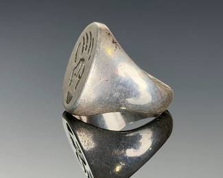 Sterling Silver Bear Claw Ring Vintage Signed LS Men's Estate Jewelry