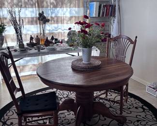 Antique oak clawfoot table