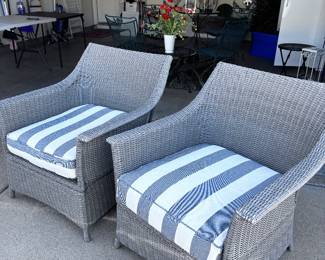 Two of a set of 4 outdoor patio chairs