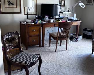 Pottery Barn desk and filing cabinet, sweet vintage chair