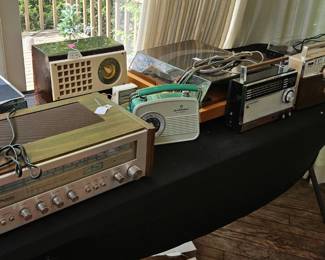 Vintage portable radios, items sold separately.