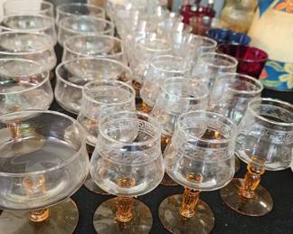 Roemer etched stem ware.