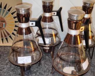 Vintage Glass Clear Coffee Carafes 