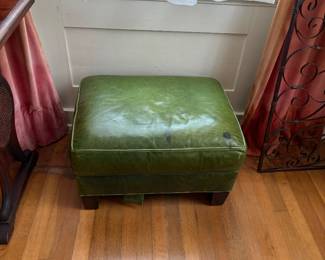 Mid century leather footstool 