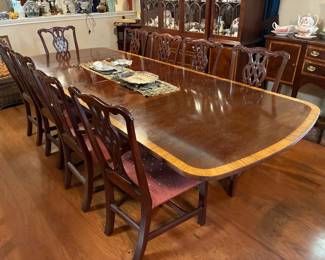 Wood dining table with chairs