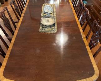 Wood dining table with chairs