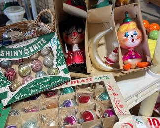 Shiny bright vintage Christmas ornaments