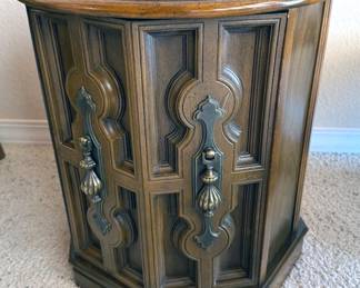 MCM round side cabinet table
