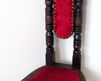 Spanish Jacobean-style high-back prayer chair 