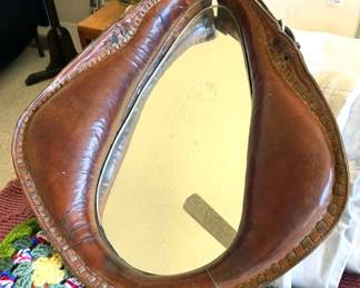 Vintage horse collar mirror