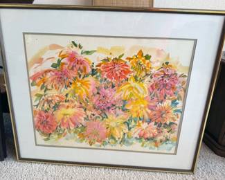 Jennifer Thohas framed floral watercolor 