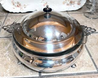 Silver plate covered dish