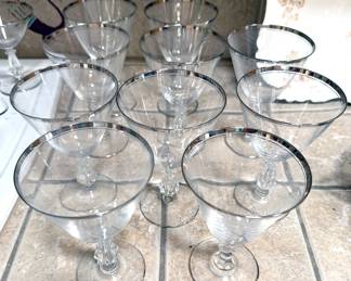 Tiffin-Franciscan "Decor" platinum-banded glassware 