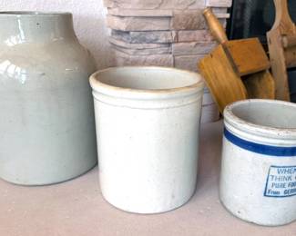 Assorted vintage crocks