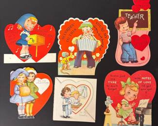 017 sixvintagediecutvalentinecards