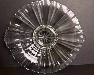 335 clearflutedpressedglassservingplate