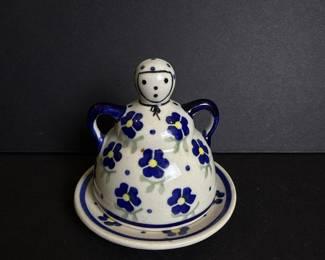 151 handmadepolishpotteryladyfigurinebu