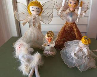 088 fivevintagehandmadeangelsseveralfro