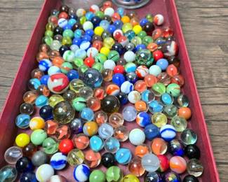 024 vintagemixedmarblesinjarglasssteel