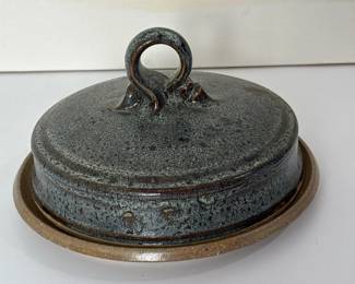 200 handmadebluegreyglazedstonewaredish