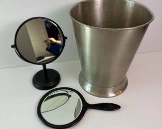 071 twomirrorsandmetalwastebasket