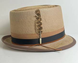 217 tanfeltporkpiehatwithblackandtan