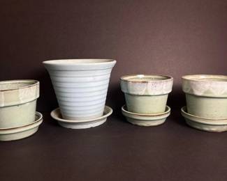 147 ceramicrobinseggblueplanterpots